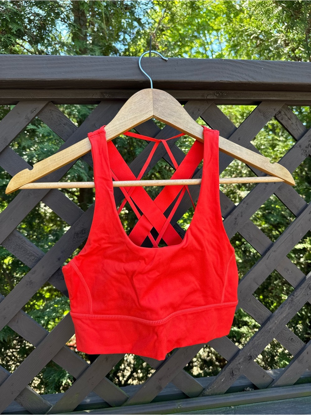 Bright Orange Strappy Racerback Women's Sports Bra